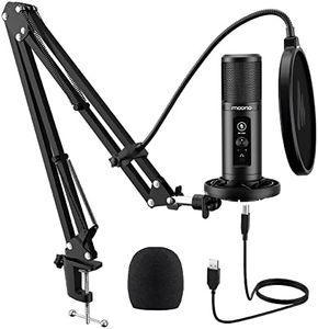 MAONO Au-Pm422 Podcast USB Microphone With Zero Latency Monitoring,192Khz/24Bit Professional Cardioid Condenser Mic With Touch Mute Button And Mic Gain Knob For Recording,Podcasting,Gaming,Youtube