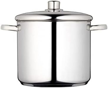 MasterClass Stock Pot with Lid 8.5L/24cm, Induction-Safe, Stainless Steel, Silver