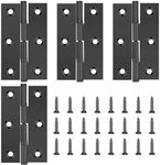 4 Pack 3 Inch Door Hinges Stainless Steel Folding Bifold Butt Cabinet Hinges Black Door Hinges with Screws for Door, Furnitures, Wooden Boxes, Windows, Cupboard, Dressers