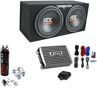 MTX TNE212D 12" 1200W Dual Loaded Subwoofer Box + 1500W Amplifier + Capacitor