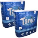 Tanki Sustainable Toilet Paper | 18 Rolls, 2-ply, 200 Sheets Each | UK Made | Non-Blocking, Eco Friendly, Septic Safe Soft & Strong Toilet Roll | (2 x 9 Rolls)