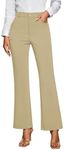 GRAPENT High Waisted Flare Pants Dressy Outfits for Women Bootcut Work Pants for Women Pantalones De Mujer Khaki Flare Pants for Women Clothes Women Khaki Size X-Small US Size 2 to Size 4