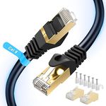 Cat 8 Ethernet Cable 50 ft,Ablian 26AWG Latest 40Gbps 2000Mhz SFTP Patch Cord,Heavy Duty High Speed Cat8 LAN Network Shielded RJ45 Cable- in Wall,Outdoor,Weatherproof Rated for Router,Modem…