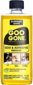 Goo Gone Adhesive Remover - 8 Ounce - Surface Safe Adhesive Remover Safely Removes Stickers Labels Decals Residue Tape Chewing Gum Grease Tar