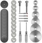 Kuenuilr Cutting Wheel Set Compatible with Plastic 36pcs for Rotary Tool, HSS Circular Saw Blades 6pcs, Resin Cutting Discs 20pcs, 545 Diamond Cutting Wheels 10psc with 2 Screwdrivers