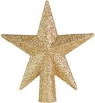 Ornativity Glitter Star Tree Topper - Christmas Small Tabletop Mini Desk Top Decorative Holiday Bethlehem Star Xmas Ornament Trees Toppers (Gold) 5"