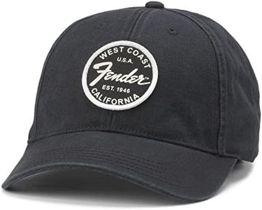 AMERICAN NEEDLE Fender Hepcat Adjustable Buckle Strap Baseball Dad Hat (SMU611A-FEND-BLK)