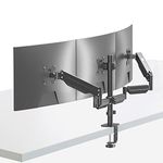 Pholiten Triple Monitor Stand,Triple Monitor Mount,Triple Gas Spring Monitor Arm,Monitor Stands for 3 Monitors,3 Monitor Desk Mount, Fits Three 17-27 inch LCD Computer Screens,Holds up to 13.2lb