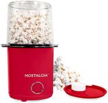 Nostalgia 8-Cup Hot Air Popcorn Maker & Bowl - 2-In-1 Bowl & Lid, 2 oz Measuring Cup - Oil-Free Pop Corn for Movie Night, Snacks, Birthday Parties, and More - Red