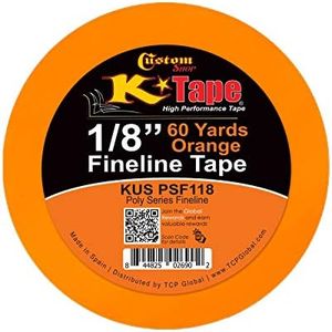Custom Shop 1/8" Fine Line Tape Fineline Masking Tape Polytape Orange 1/8" X 60 Yard Roll