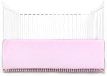 Tadpoles Crib Skirt with Tassel | 28" x 52" with a 14" Drop | Made of 100% Softly Brushed Microfiber Polyester | Easy to Care for | Soft, Smooth, Breathable & Durable | Ideal for Babies | Pink