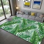 Sticker Superb. Tropical Jungle Plants Area Rug Pineapple Flowers Leaves Pattern Soft flannel Carpet Mat for Living Dining Dorm Room Bedroom Home Decor Kitchen Corridor Bathroom (Green, 120x180 cm)