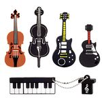 LEIZHAN 5x8GB USB Flash Drive Musical Instruments USB 2.0 Memory Stick Pendrive(Yellow Guitar,Red Guitar,Cello,Violin,Piano)