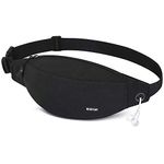 Waterproof bumbags and Fanny Packs for Women Men Hiking Running Travel Dog wolking Waist Bag for Women Men Ladies Boys Waterproof for Outdoor Sport (Black)