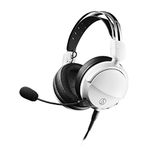 Audio-Technica ATH-GL3WH Closed-Back Gaming Headset, White, Adjustable