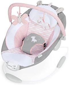 Ingenuity Soothing Baby Bouncer Infant Seat with Vibrations, -Toy Bar & Sounds, 0-6 Months Up to 20 lbs (Pink Flora the Unicorn)