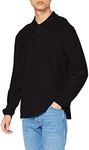 Fruit of the Loom Men's Premium Long Sleeve Polo Shirt, Black, X-Large