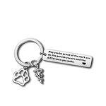 Veterinarian Appreciation Gifts Vet Tech Keychain Thank You Jewelry Veterinary Student Graduation Gift Animal Lovers Gift Veterinary Nurse Assistant Keychain Coworker Gifts Thanksgiving Day Gift, Silver, Small