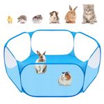 Small Animals C&C Cage Tent, Breathable & Transparent Pet Playpen Pop Open Outdoor/Indoor Exercise Fence, Portable Yard Fence for Guinea Pig, Rabbits, Hamster, Chinchillas and Hedgehogs