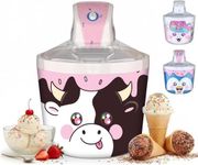 Cooler Concepts 1.2 Qt Cow Electric Ice Cream Maker for Kids - Best Countertop Ice Cream Machine for Homemade Soft Serve, Sorbet, Gelato, Frozen Yogurt - Fun Desserts for Families, Easy to Clean