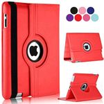 Vultic Rotating Case for iPad Pro 9.7 inch (2016), 360 Degree Stand [Auto Sleep/Wake] Flip Leather Smart Cover (Red)