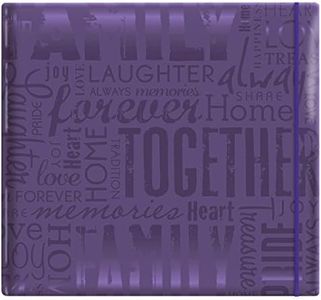 MCS 848116 MBI Embossed Family Gloss Expressions Top Load Scrapbook, Deep Purple