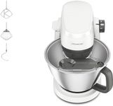 Kenwood KHC30 – Stand Mixer for Easy Baking and Kneading, Electronic Speed Control, Planetary Mixing, Stainless Steel Bowl, 3-Piece Tool Set, Splash Guard, Compact Design, White