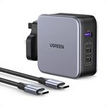 UGREEN MacBook Pro Charger 140W USB C Charger Nexode 3-Port PD3.1 PPS Super Fast Laptop Charger Compatible with MacBook Pro 16/15/14/13 inch, iPad Pro, iPhone 16/15, Galaxy S24 with 240W USB C Cable