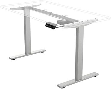 Ufurniture Electric Standing Desk Frame, Height Adjustable Range 72-115cm, Width Range 90-120cm, Ergonomic Tabletop Riser with Memory Smart Controller, Sit Stand Desk Motor Converter, Silver