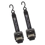 Fulton 2062000 F2 Retractable Boat Transom Tie Down Straps (Pair of 2), 2 x 43 Inches Ratchet Tie Down Straps, 833 lbs. Capacity, 2,500 lbs. Break Strength, Zinc Finish