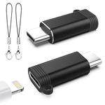 TiMOVO Adapter for Lightning Female to USB C Male Adapter,2 Pack USB-C to Lightning Adapter for iPhone 15/16 Pro Max Plus, iPad Pro/Air,Suppor Fast Charging/Data Transfer, Not for Audio/OTG, Black