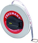 FREEMANS Leatherette 10m:13mm Fibreglass Measuring Tape - 10m/32ft || Case Reinforced with Stainless Steel Band || Durable Winding Mechanism Handle and Stainless Steel Mouth with End Hook