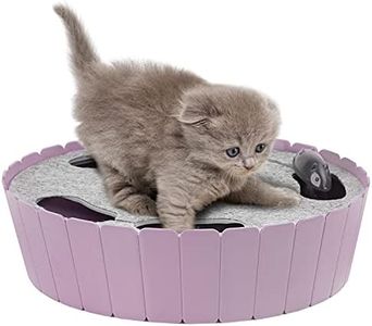 Pawaboo Interactive Cat Toy With Running Mouse, Electronic Motion Automatic Teaser for Indoor Cats, Pop and Play Hide Seek Hunting Mouse for Pet Kitten Play Fun Exercise, Purple