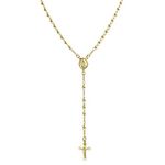 18K Gold Plated Brass Virgin Mary Catholic Rosary Beads Necklace for Women Teens Prayer Virgin De Guadalupe Rosario Crucifijo