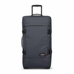Eastpak Tranverz M Medium Suitcase 78L (67 x 35.5 x 30 cm), Durable Rolling Luggage, Lightweight Travel Bag with Double Compartments, Telescopic Handle & TSA Lock - BLUE DOWNTOWN