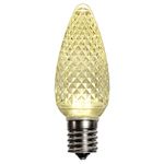 25 Pack Warm White C9 LED Replacement Bulbs Faceted Warm White LED Christmas Light Bulb 5 Diodes in Each Bulb Fits E17 Socket Commercial Grade Indoor and Outdoor Use