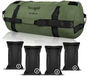 Yes4All Sandbags for Working Out, Adjustable Sand bags for Weight Training with Handles - Army Green - XL