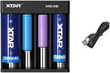 XTAR MC4S, the First Portable and Cost-effective 4 slot 18650 battery Charger with Type C Charging port for 3.6V 3.7V Flashlight's 18650 26650 1.2V Ni-MH Ni-CD Household Batteries AAAA AAA AA A SC C