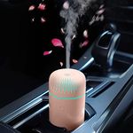 UrrSovv Car Diffuser Humidifier Aromatherapy Essential Oil Diffuser USB Cool Mist Mini Portable Diffuser for Car Home Office Bedroom (Pink)