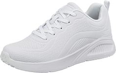 Skechers Women's Bobs Buno How Sweet Sneaker, White Duraleather, 6 UK