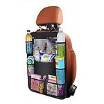 URAQT Car Organiser Car Seat Organiser, Car Back Seat Organizer for Kids, Kick Mats Back Seat Protector with 10 Inch Touch Screen Tablet Holder, 8 Pockets, Kids Toy Storage, Black (1 pc)