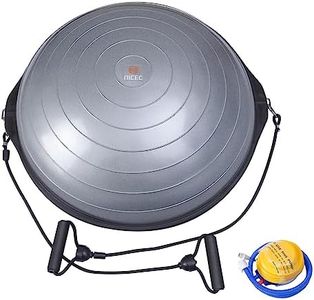 Nice C Balance Ball, Half Ball, Balance Ball, Exercise Workout Trainer, with Resistant Band, Strength Fitness Yoga with Bonus Foot Pump