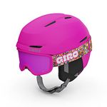 Giro Spur Combo Pack Toddler Ski Helmet - Snowboarding Helmet with Matching Goggles for Kids, Boys, and Girls - Matte Bright Pink XS 48.5-52cm