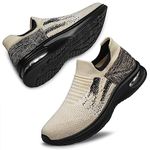 Women's Walking Shoes Lightweight Casual Jogging Shoes Ladies Tennis Shoes Workout Non-Slip Gym Sneakers Apricot Size 5