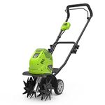 Greenworks G40TL Cordless Cultivator, Front Tine Tiller Rotavator, 25cm Working Width, 13cm Tilling Depth WITHOUT 40V Battery and Charger, 3 Year Guarantee