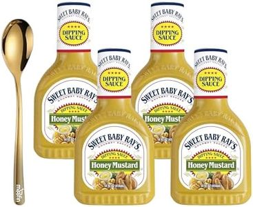 Sweet Baby Ray's Honey Mustard Dressing, 14 Fl Oz, with Moofin Golden SS Spoon, Versatile Honey Mustard Dipping Sauce, Adds Bold Mustard Honey to Any Meal, Honey Mustard Sauce [Pack of 4]