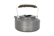 Lightweight Aluminium Camping and Fishing Kettle - CarpLife Products - Fishing Kettle - Paracord Handle 1.1L Capacity - Hand Finished