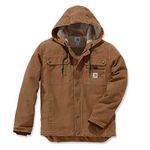 Carhartt Men's Relaxed Fit Washed Duck Sherpa-Lined Utility Jacket, Carhartt Brown, M