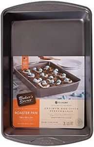 Baker's Secret Nonstick Roaster Pan 13"x9", Carbon Steel Oven Roasting Pan with Premium Food-Grade Coating, Non-stick Grill Pan, Cookware Accessories - Classic Collection