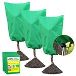 3 Pack Plant Cover Freeze Protection 2.82 oz/m²,Heavy Duty 31.5in x 47.2in Fabric Drawstring Plant Cover Bags,Frost Cloth Blanket for Shrub Jacket Tree,Cold Frost Freeze Bird Insect Prevention